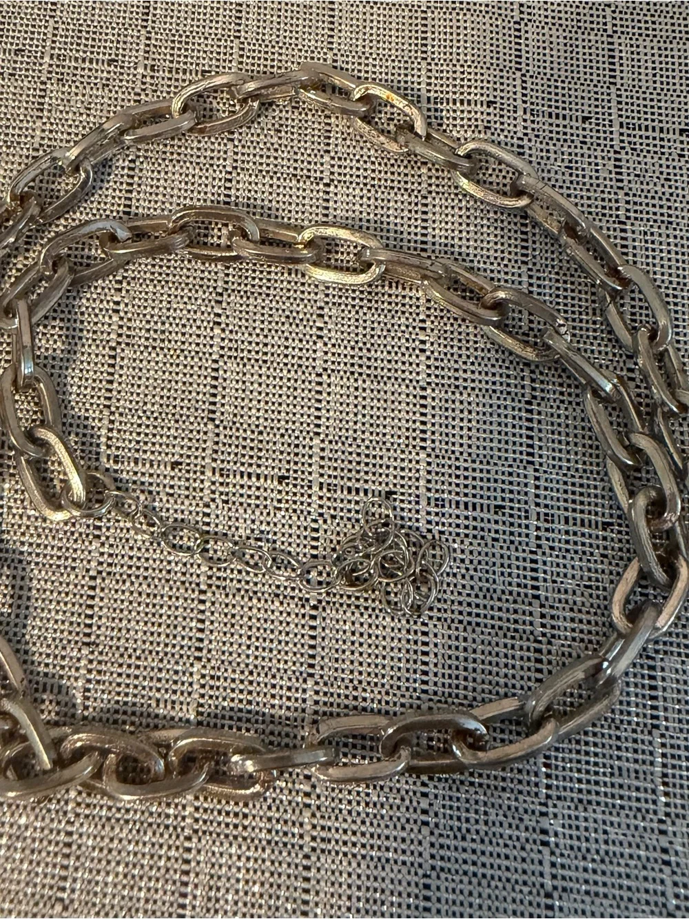 Polished Silver-Tone Chain Necklace for Women